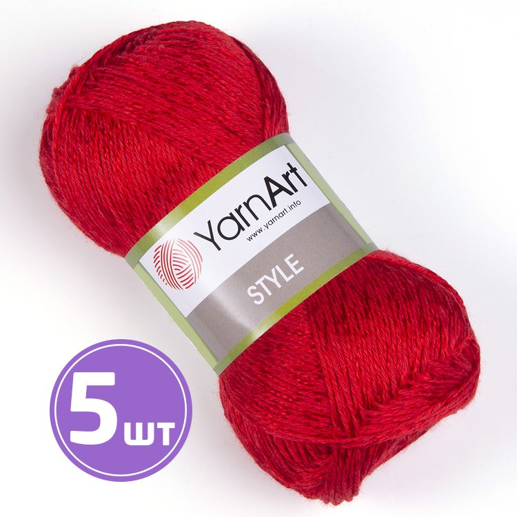 

Пряжа YarnArt Style 675 кармин 5 шт по 50 г, Красный