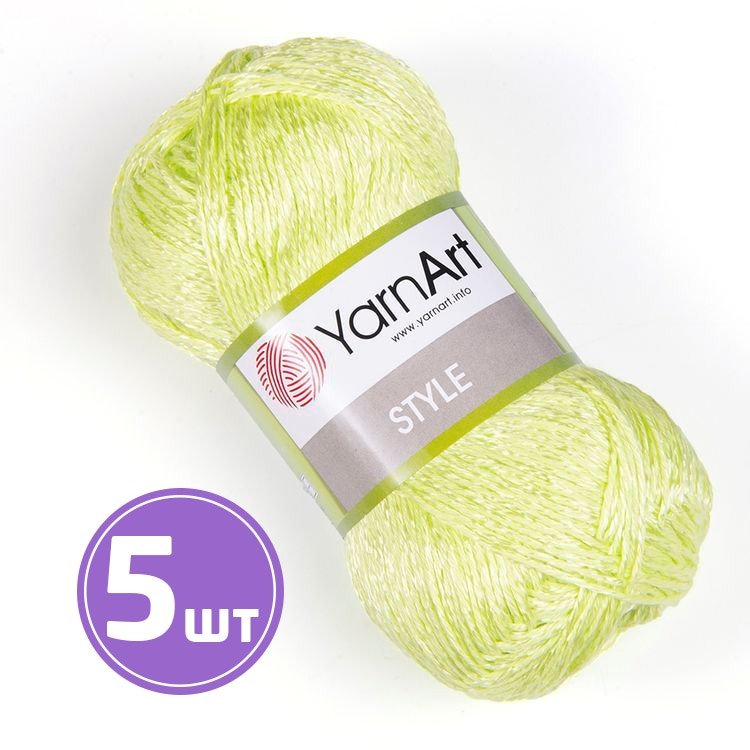 

Пряжа YarnArt Style 662 лайм 5 шт по 50 г, Желтый