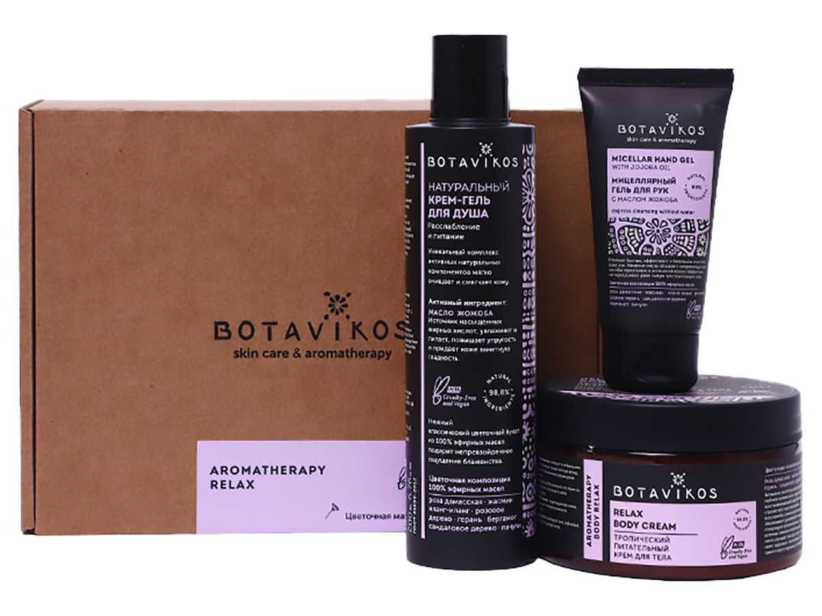 Купить Набор Botavikos Aromatherapy Relax Гель для душа 200 мл+Крем для тела 250 мл+Гель 50 мл