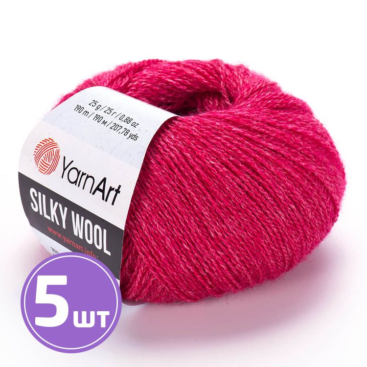 

Пряжа YarnArt Silky Wool 333 меланж красный 5 шт по 25 г