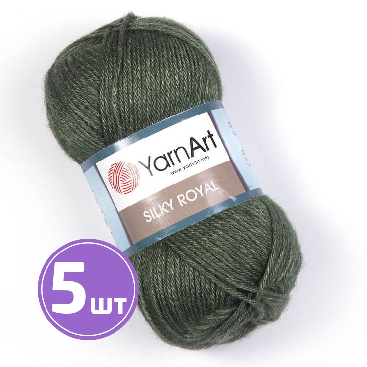 

Пряжа YarnArt Silky Royal 446 меланж олива 5 шт по 50 г, Зеленый