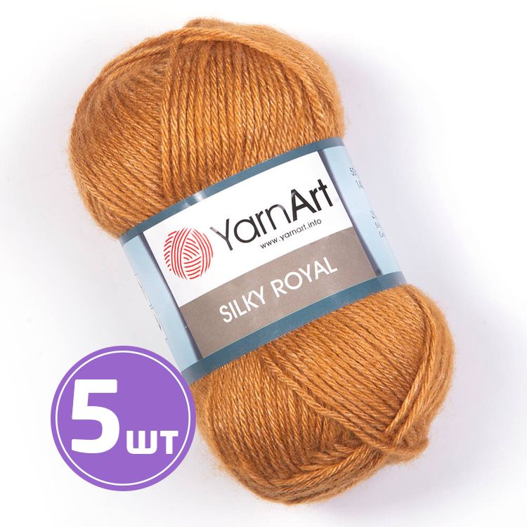 

Пряжа YarnArt Silky Royal 445 светлое золото 5 шт по 50 г, Коричневый