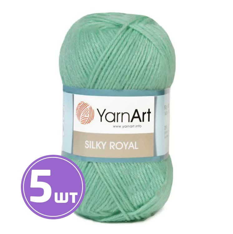 

Пряжа YarnArt Silky Royal 440 ментол 5 шт по 50 г, Бирюзовый