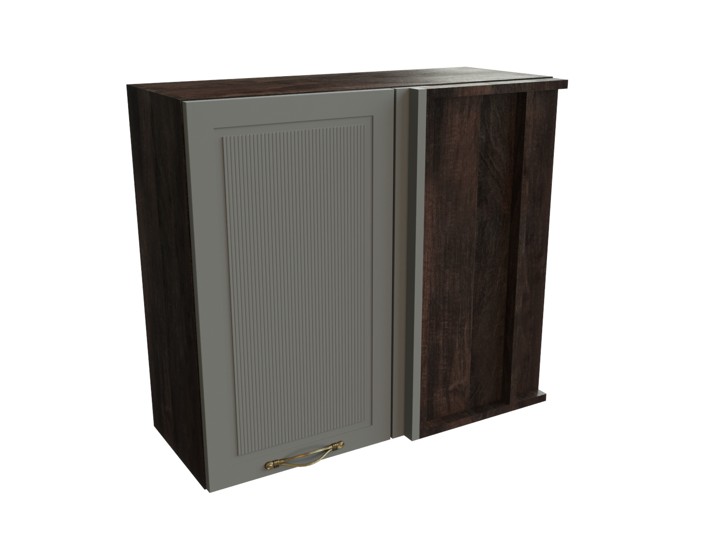 

Шкаф навесной угловой с 1-ой дверью SURA Моцарт Монблан софт 70x34,5x71,6 арт.ММК-00001986, Серый