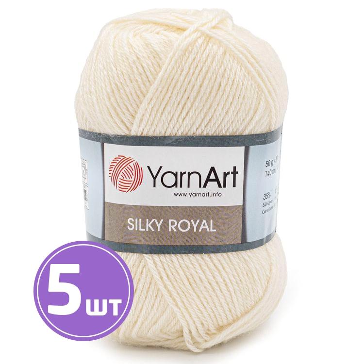 

Пряжа YarnArt Silky Royal 430 суровый 5 шт по 50 г, Бежевый
