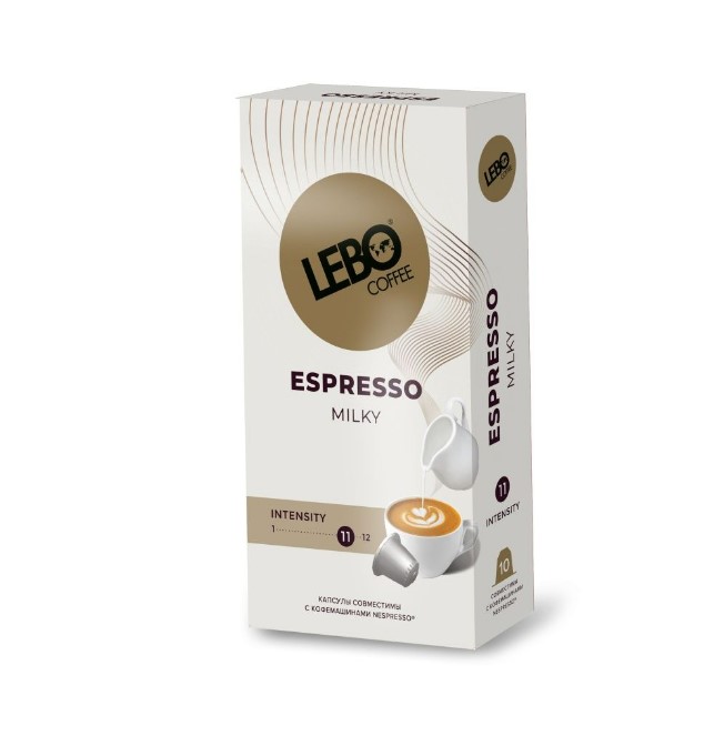 фото Кофе в капсулах lebo espresso milky 10 капсул 55г стандарт nespresso