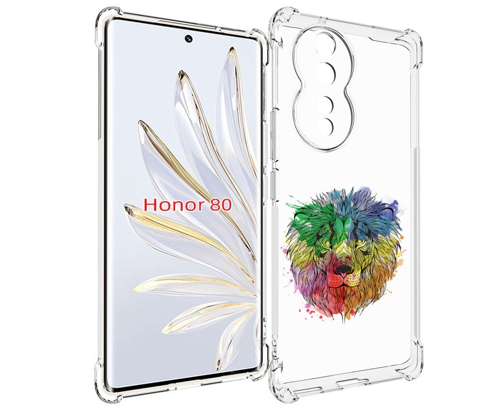 

Чехол MyPads разноцветный гордый лев для Honor 80, Прозрачный, Tocco