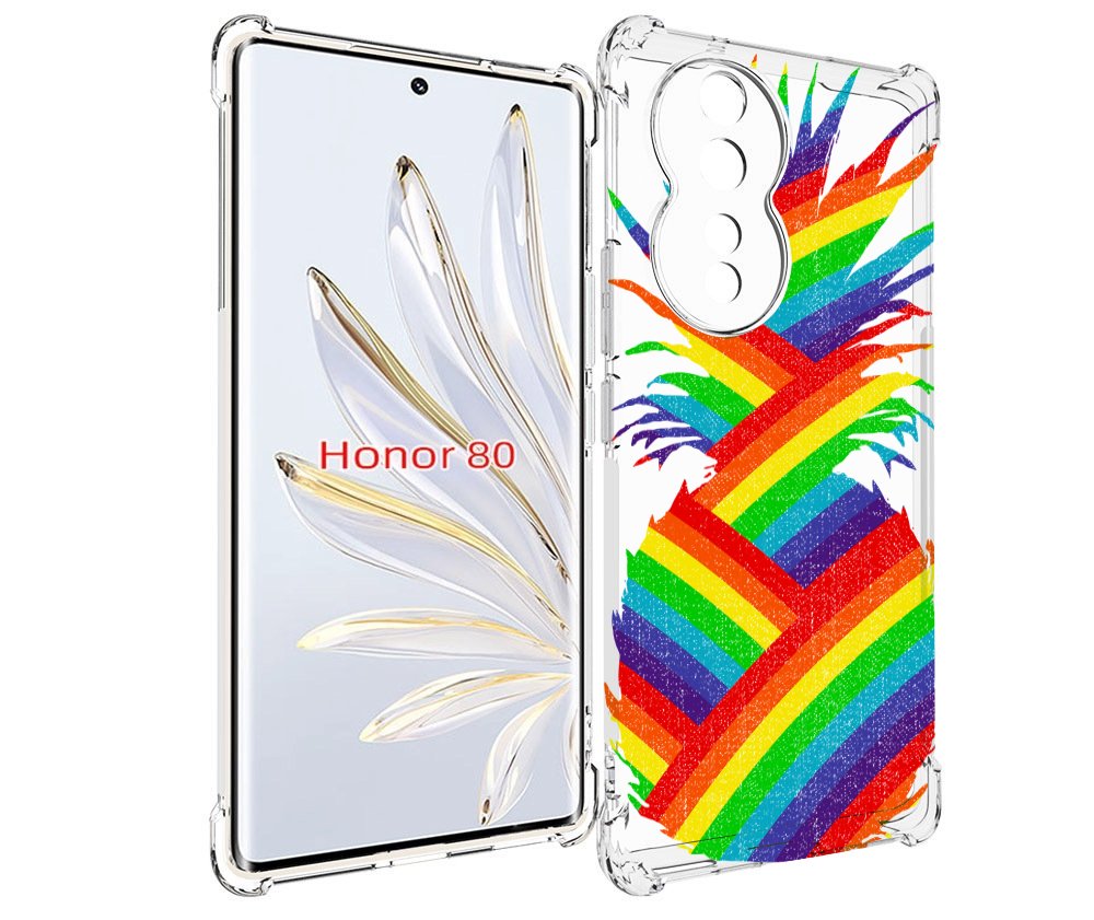 

Чехол MyPads радужный ананас для Honor 80, Прозрачный, Tocco