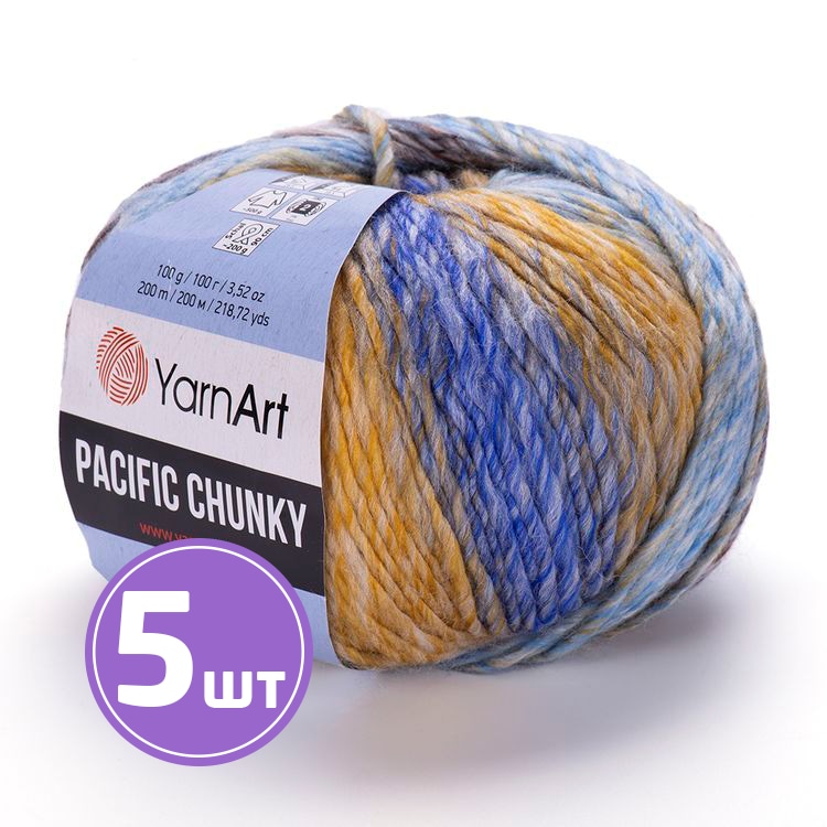

Пряжа YarnArt Pacific Chunky 309 мультиколор 5 шт по 100 г, Разноцветный