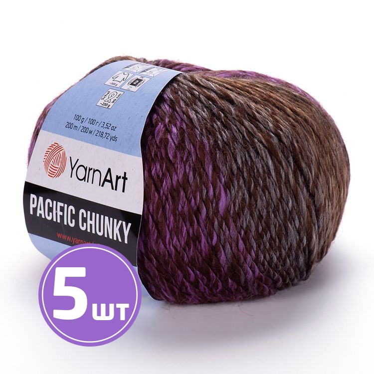 

Пряжа YarnArt Pacific Chunky 307 мультиколор 5 шт по 100 г, Разноцветный