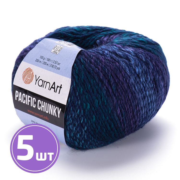 

Пряжа YarnArt Pacific Chunky 304 мультиколор 5 шт по 100 г, Разноцветный