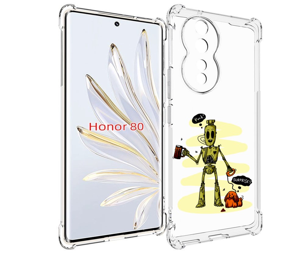 

Чехол MyPads прикольный робот для Honor 80, Прозрачный, Tocco