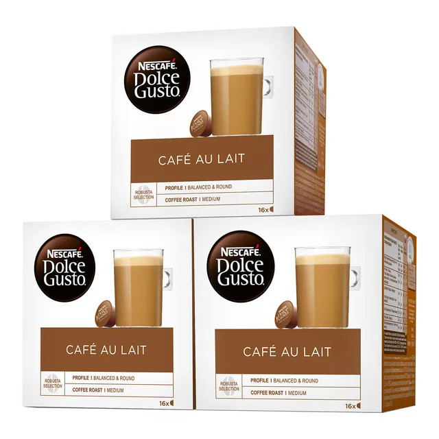 Кофе в капсулах Nescafe Dolce Gusto Cafe Au Lait, 3 упаковки по 16 капсул