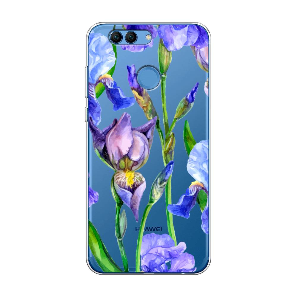 фото Чехол awog "синие ирисы" для huawei nova 2
