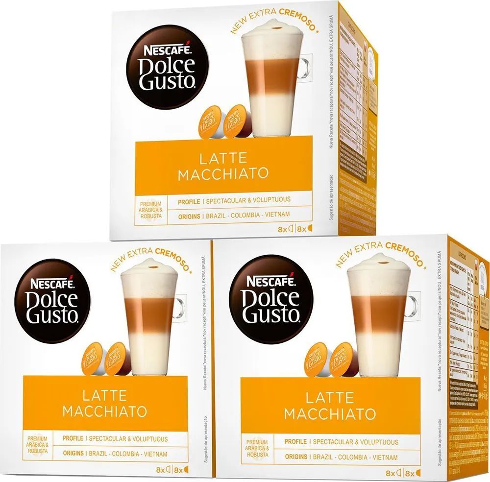 Кофе в капсулах Nescafe Dolce Gusto Latte Macchiato 3 упаковки по 16 капсул