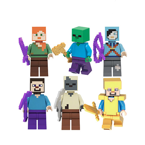 

Мини-фигурки Майнкрафт 6 в 1 Minecraft аксессуары, 4 см, Minecraft