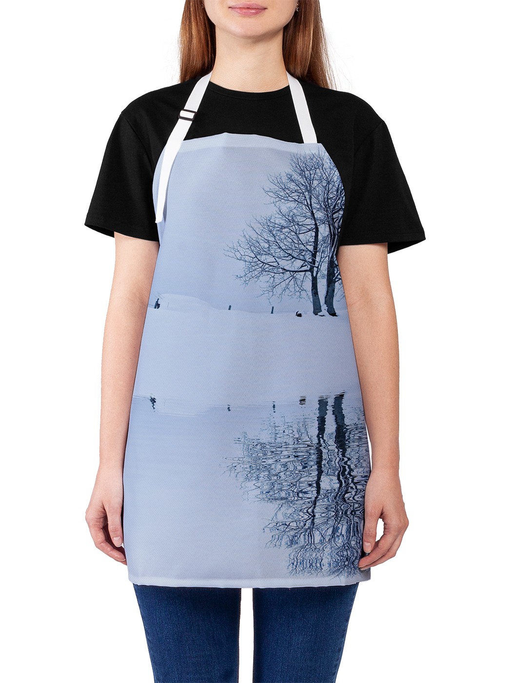 

Фартук женский JoyArty для готовки "Идеальное отражение", универсальный размер, Зеленый