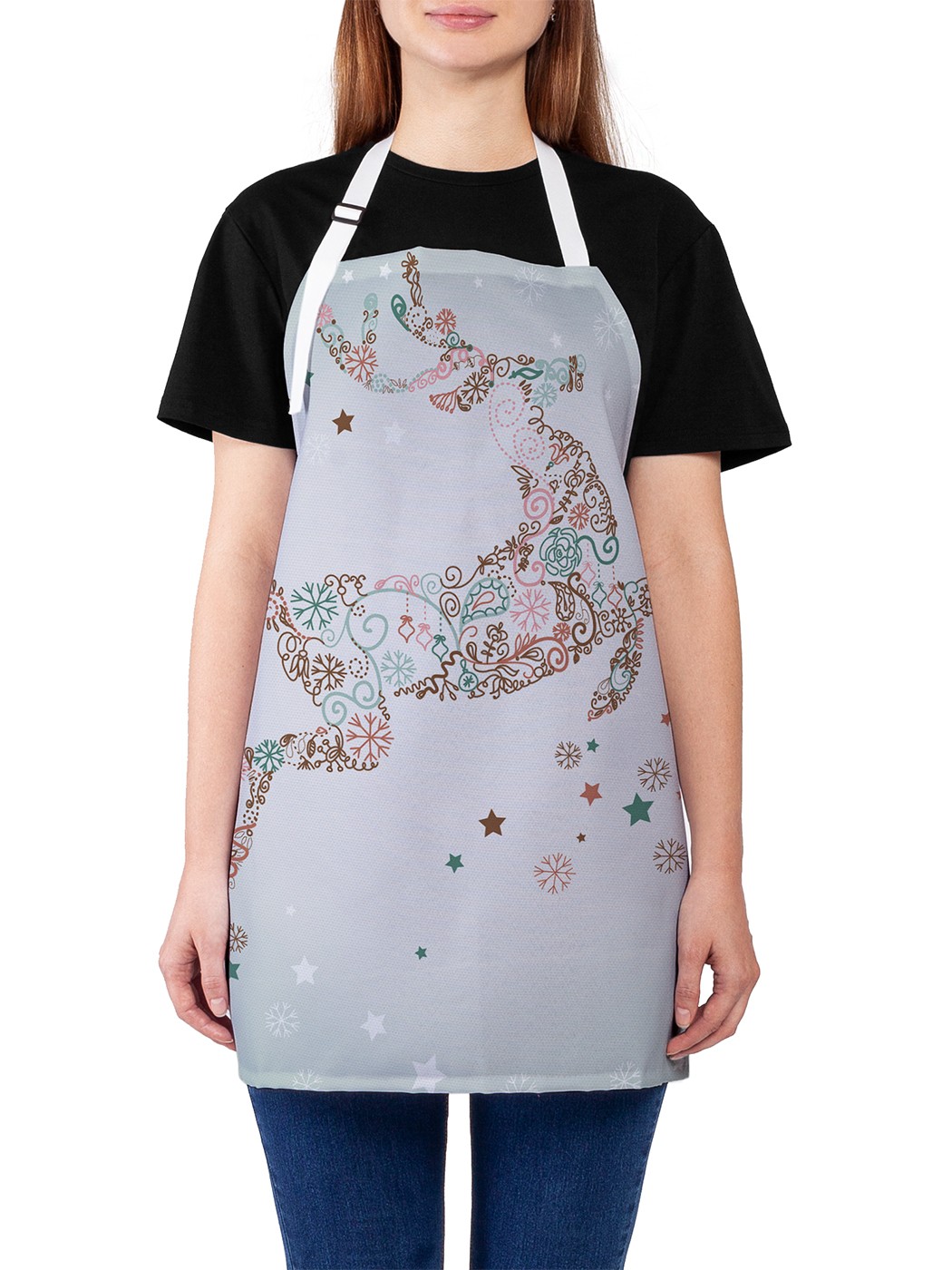 

Фартук женский JoyArty для готовки "Дикий олень", универсальный размер, Голубой