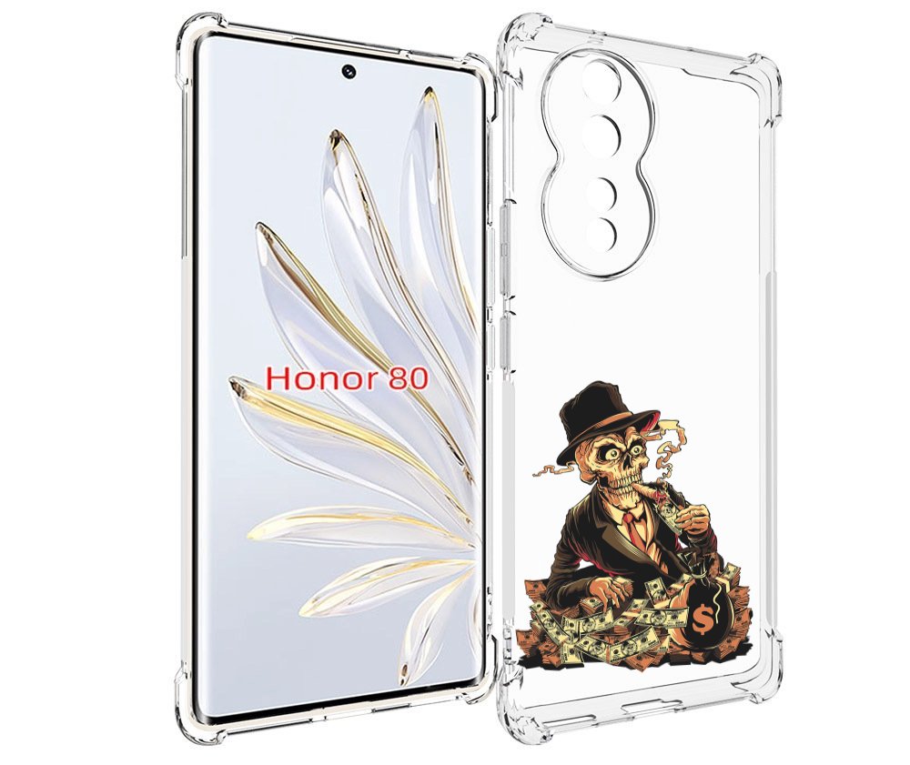 

Чехол MyPads нарисованный череп с сигаретой для Honor 80, Прозрачный, Tocco
