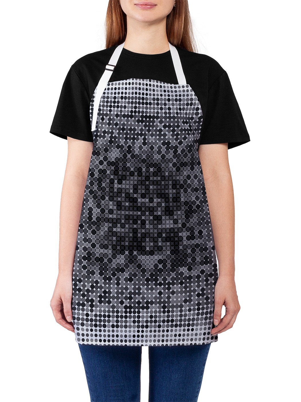 

Фартук женский JoyArty для готовки "Точечный мираж", универсальный размер, Голубой