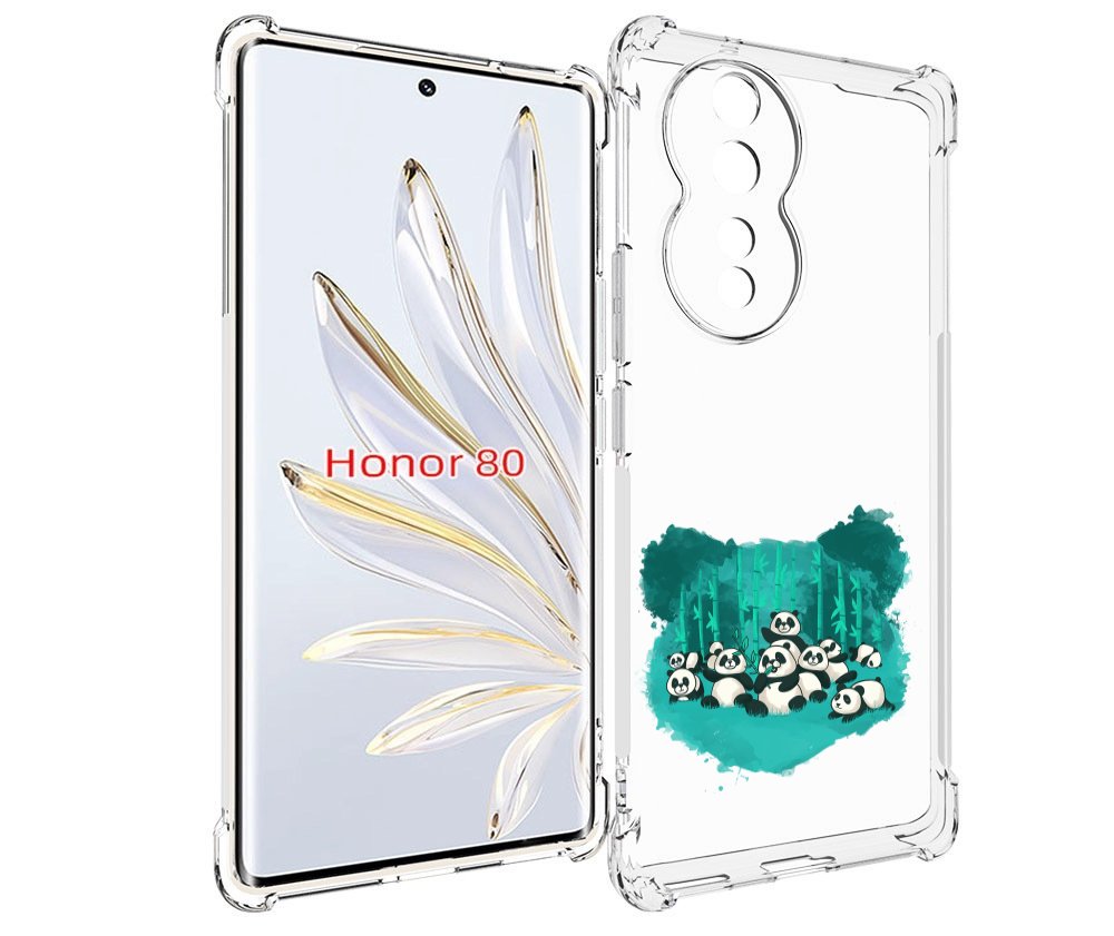 

Чехол MyPads нарисованные панды для Honor 80, Прозрачный, Tocco