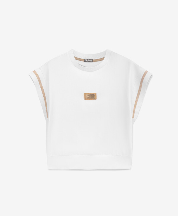 Футболка с золотистой отделкой белая для девочки Gulliver 170 3399₽