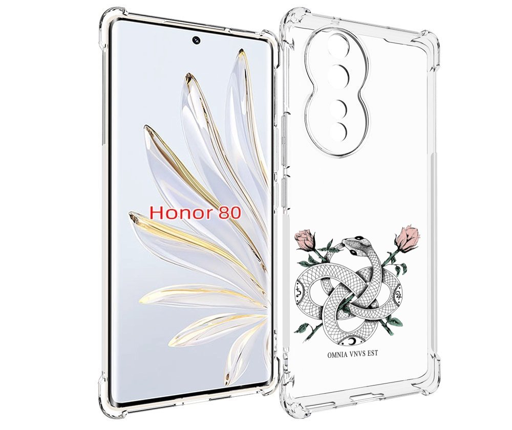 

Чехол MyPads нарисованная змея абстракция для Honor 80, Прозрачный, Tocco