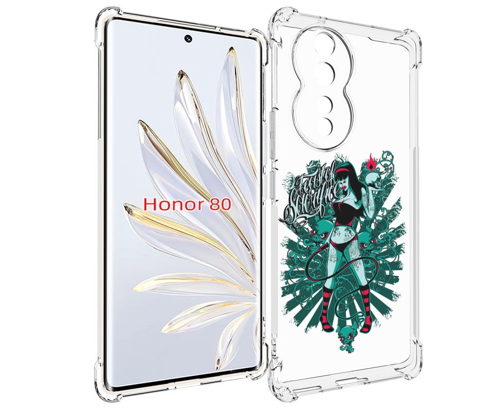 

Чехол MyPads нарисованная девушка в татуировках для Honor 80, Прозрачный, Tocco