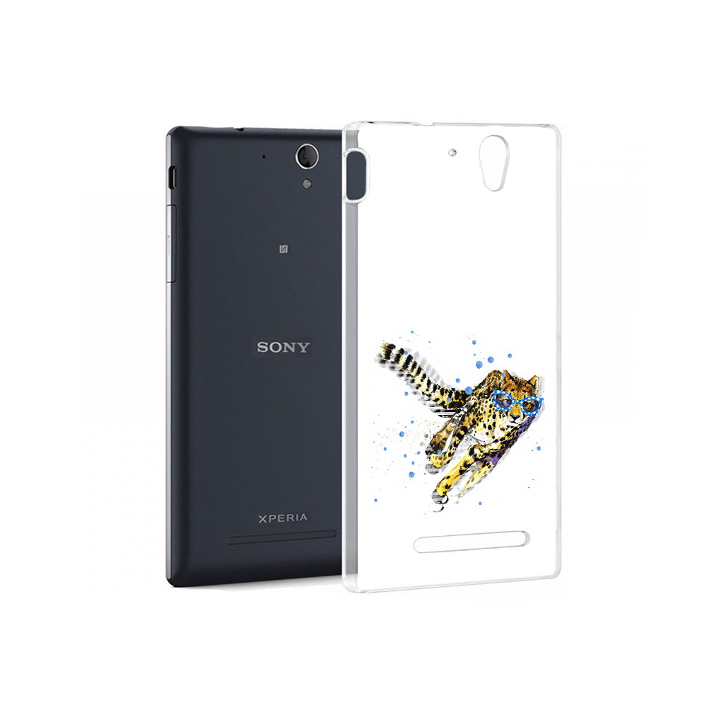 Чехол MyPads Tocco для Sony Xperia C5 Ultra гепард в очках (PT16261.253.287)