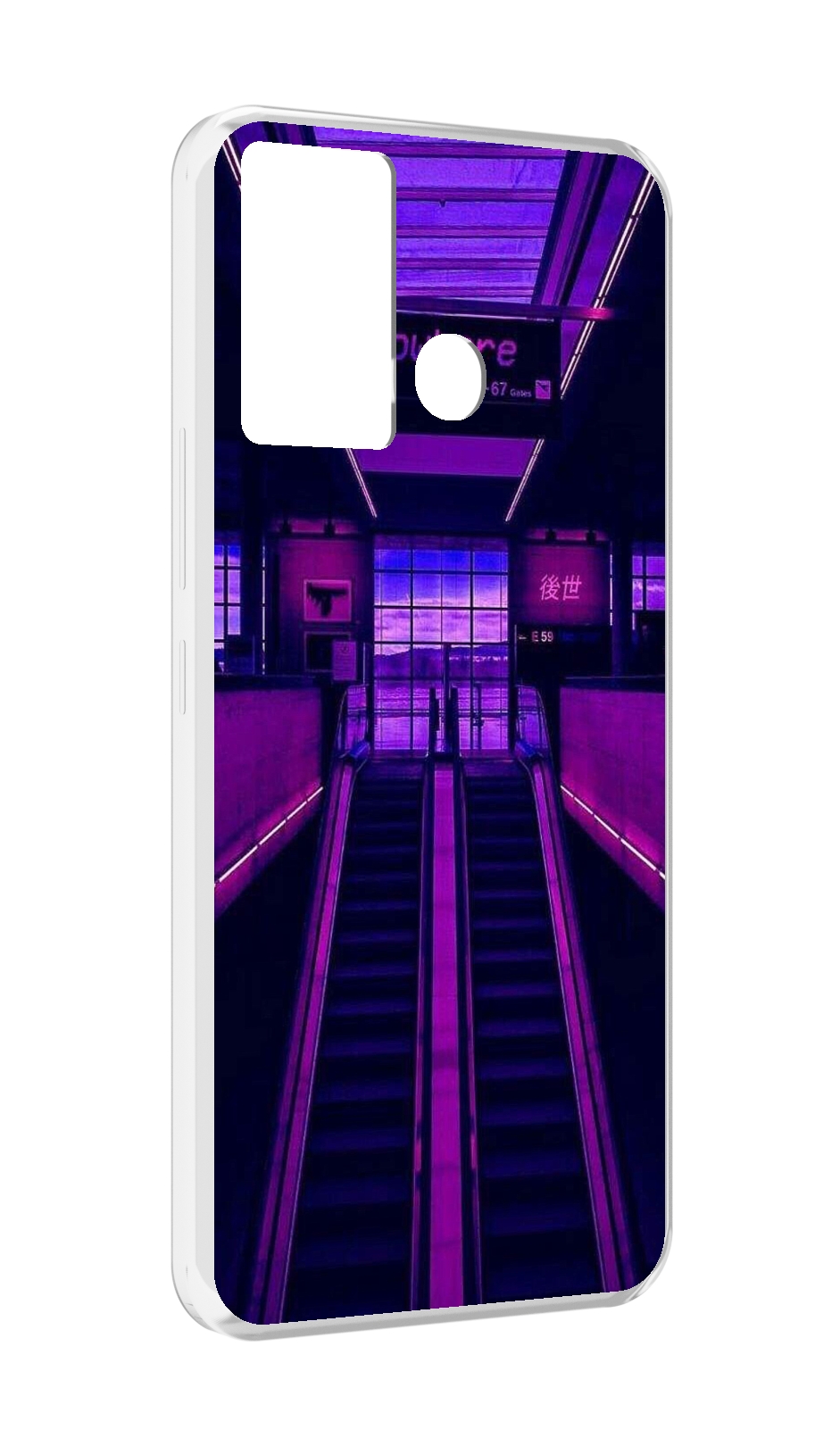 Чехол MyPads фиолетовый эскалатор для Infinix Hot 12 Play