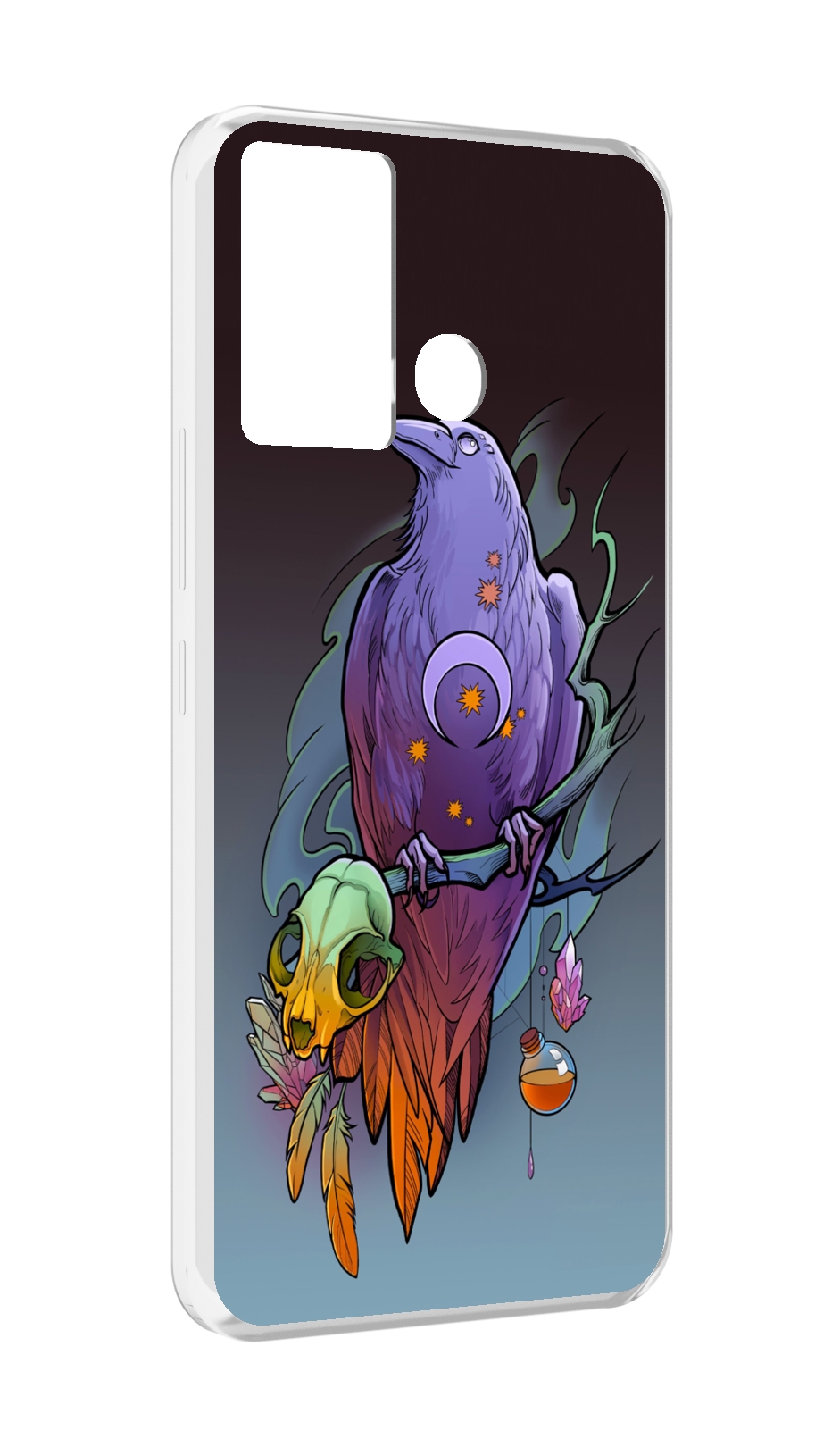 

Чехол MyPads фиолетовый ворон на ветке для Infinix Hot 12 Play, Прозрачный, Tocco