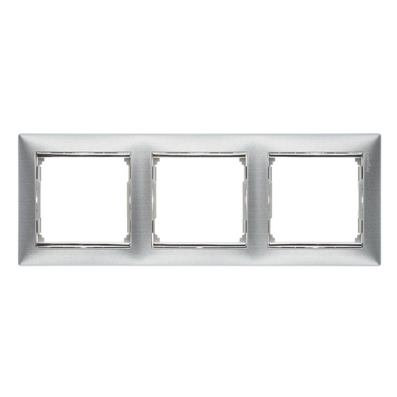 

Legrand (2 шт.) Рамка 3-постовая Legrand Valena алюминий матовый 770333