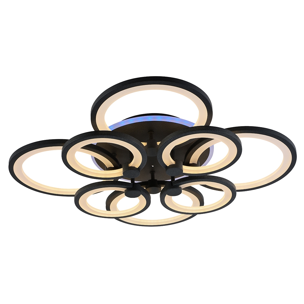 фото Светодиодная диммируемая люстра profit light с пду 8077/4+4 grp 192w+11w rgb