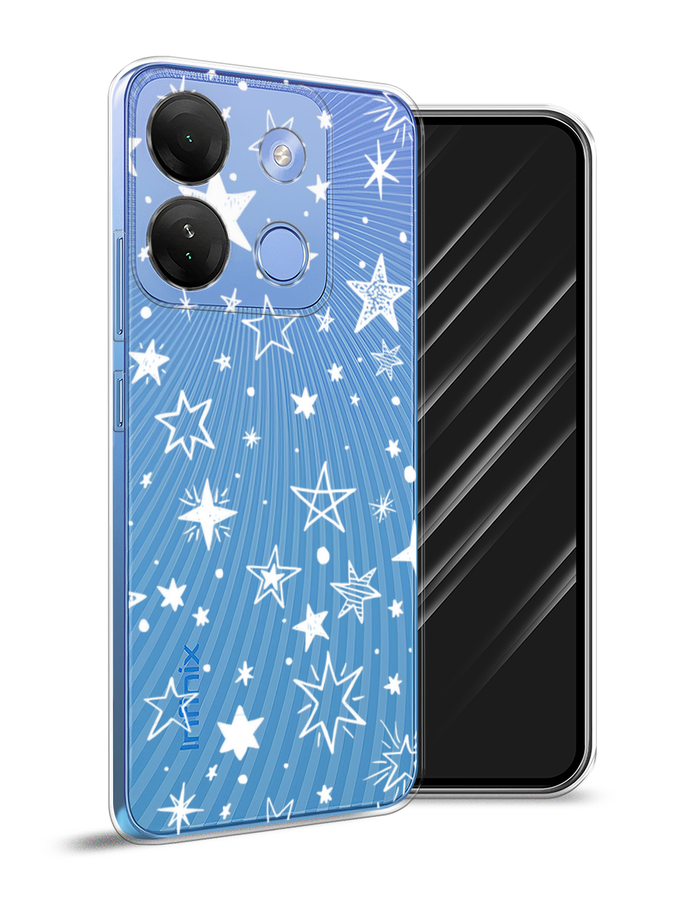 

Чехол Awog на Infinix Smart 7 HD "Звездочки графика белая", Прозрачный;белый, 3103850-7