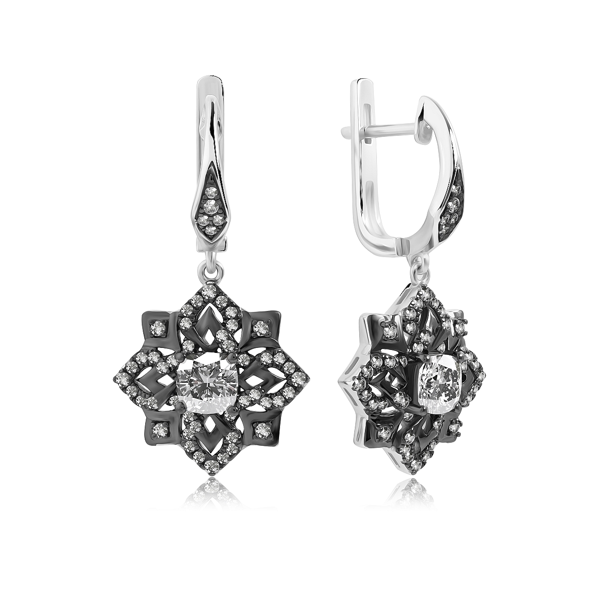 

Серьги подвески из серебра VALTERA 105889, фианит, 105889