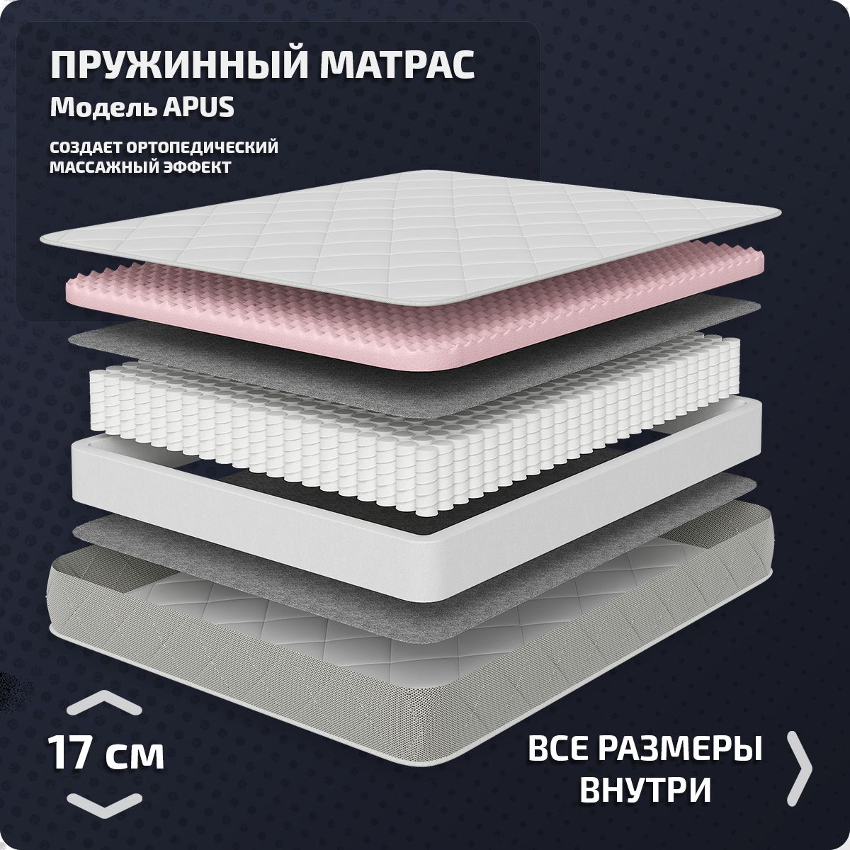 

Матрас Piterson Starline Apus 130x195, Белый, Apus
