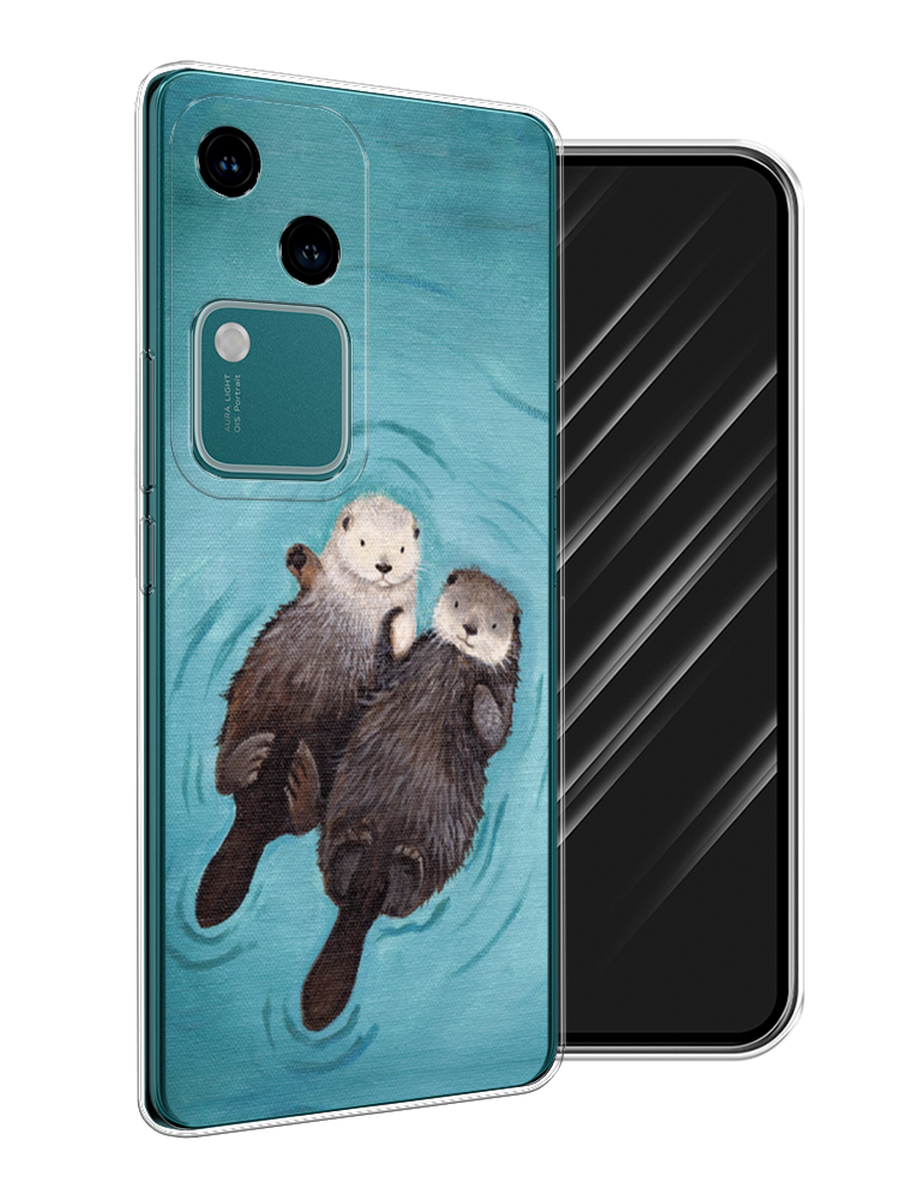 

Чехол Awog на Vivo V30/S18 "Парочка бобров", Голубой, 2610150-1