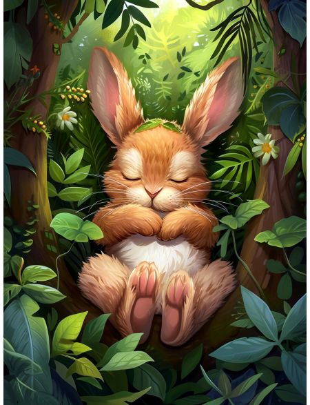 

Алмазная мозаика на подрамнике Кролик в кустах, 50x40 см, 45 цветов, 83490, ПРА-742