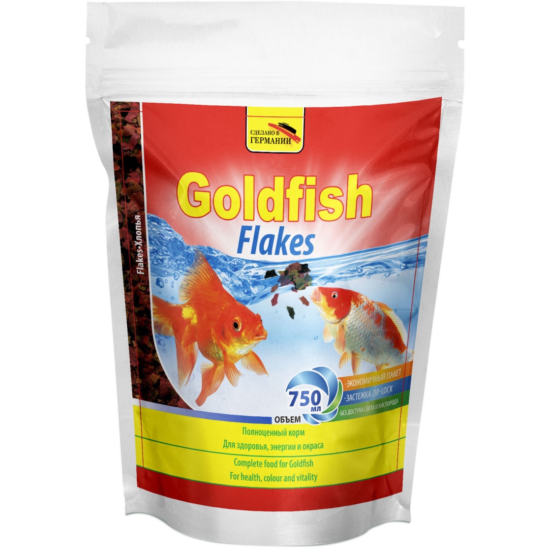 

Корм для аквариумных рыб Novamark Goldfish Flakes 750 мл, хлопья, Корм для рыб Tetra Goldfish Flakes 750мл хлопья (эконом пакет)