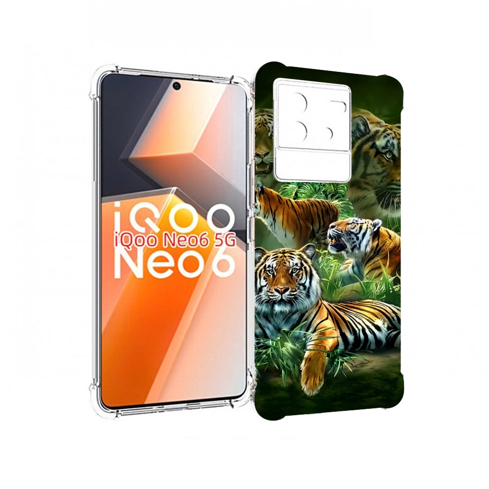 

Чехол MyPads Тигры для Vivo iQoo Neo 6 5G, Прозрачный, Tocco