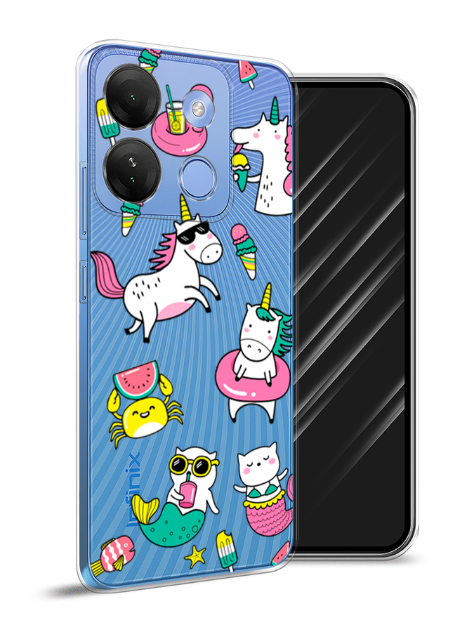 

Чехол Awog на Infinix Smart 7 HD "На отдыхе", Белый;бирюзовый;розовый, 3103850-2