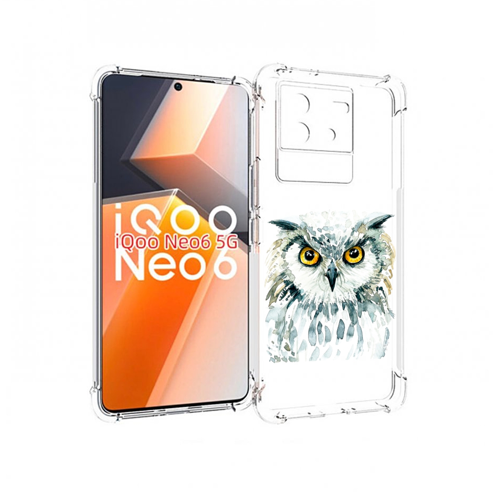 

Чехол MyPads Серьезная сова для Vivo iQoo Neo 6 5G, Прозрачный, Tocco
