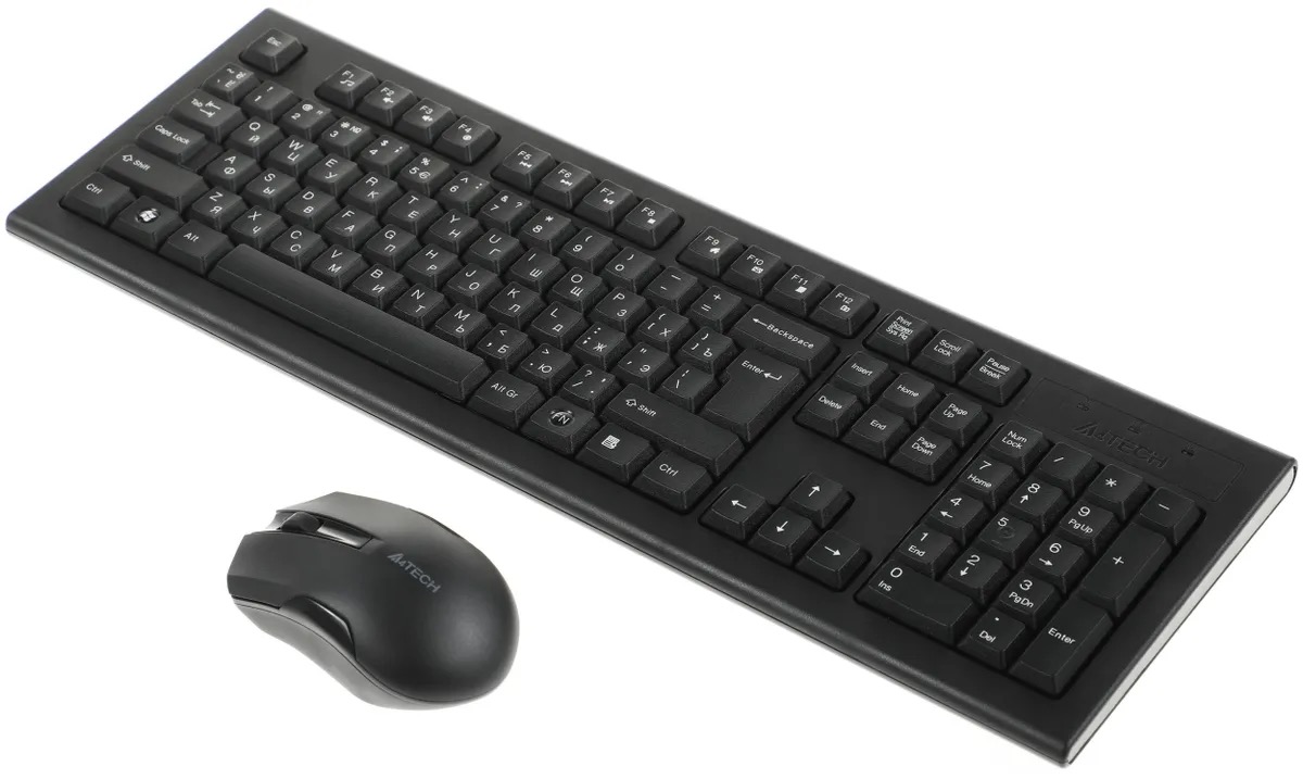

Комплект клавиатура+мышь A4TECH 3000NS, USB, беспроводной, черный, Комплект (клавиатура+мышь) A4TECH 3000NS, USB, беспроводной, черный