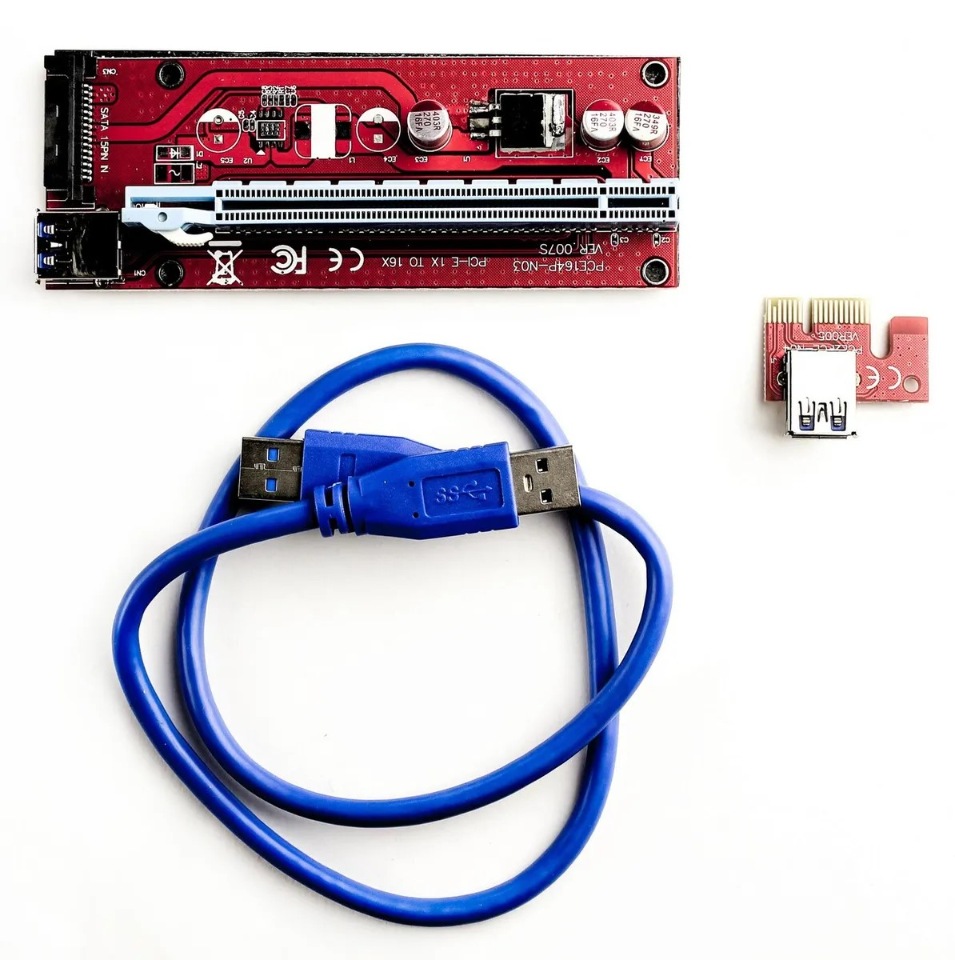

Райзер My Store Riser PCI-E 1x-16x, Sata Ver 007S