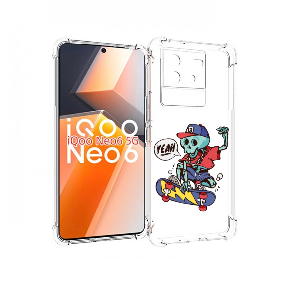 

Чехол MyPads Скелет-на-скейте для Vivo iQoo Neo 6 5G, Прозрачный, Tocco