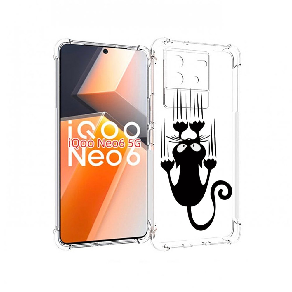 

Чехол MyPads Свисающий-кот для Vivo iQoo Neo 6 5G, Прозрачный, Tocco