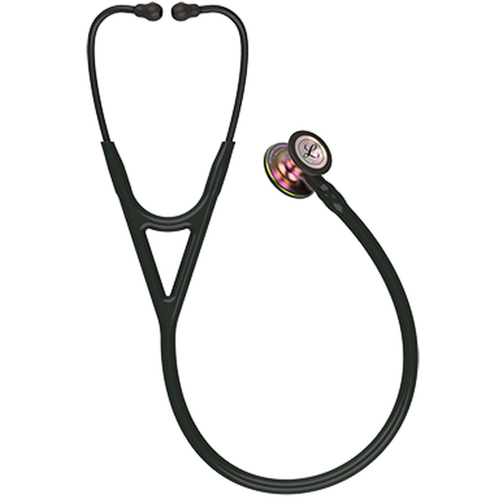 фото Стетоскоп 3m littmann cardiology iv черная трубка акустическая головка цвета радуги 69 см