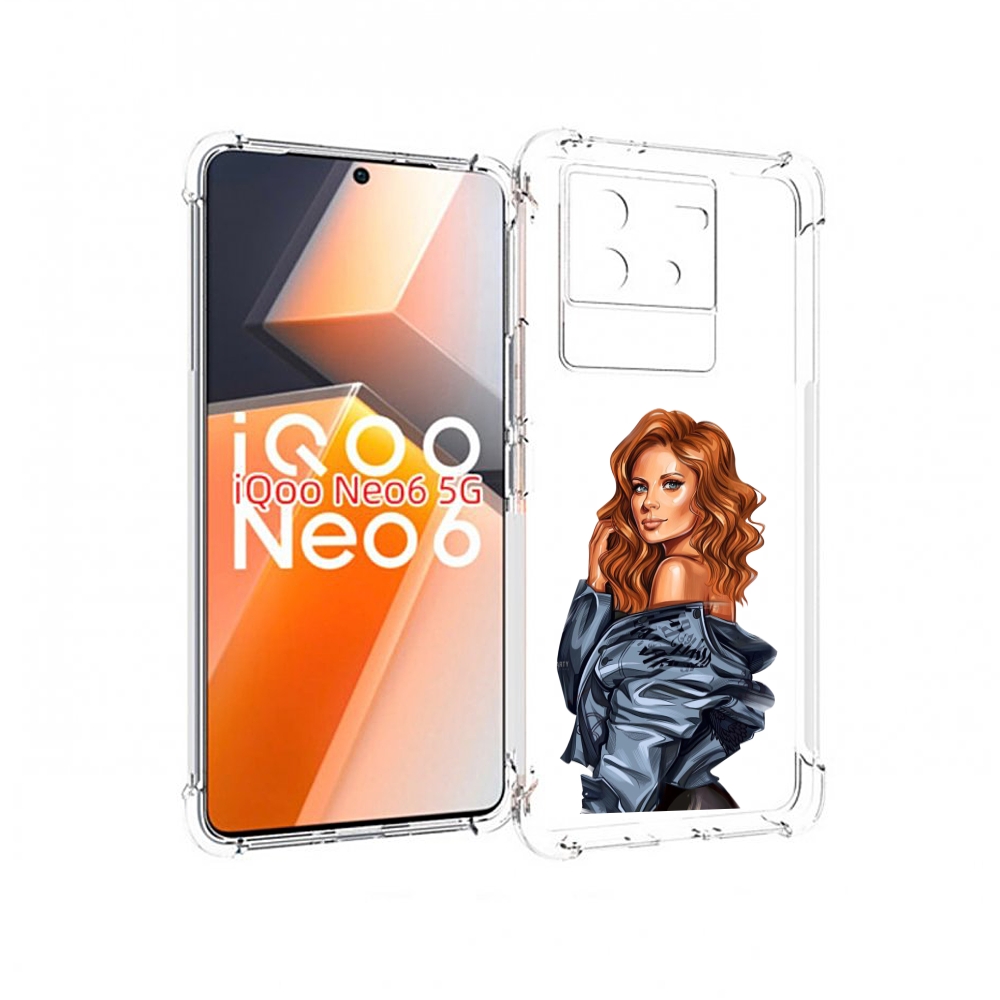 

Чехол MyPads Рыжая-девушка женский для Vivo iQoo Neo 6 5G, Прозрачный, Tocco