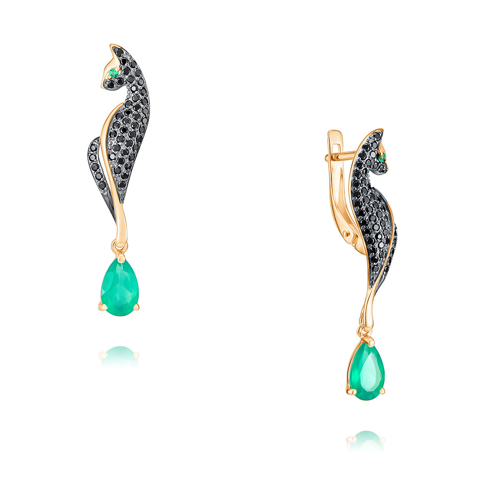 

Серьги из красного золота с агатом/фианитом ADAMAS 24039793/01-А50ДЧ-731, 24039793/01-А50ДЧ-731