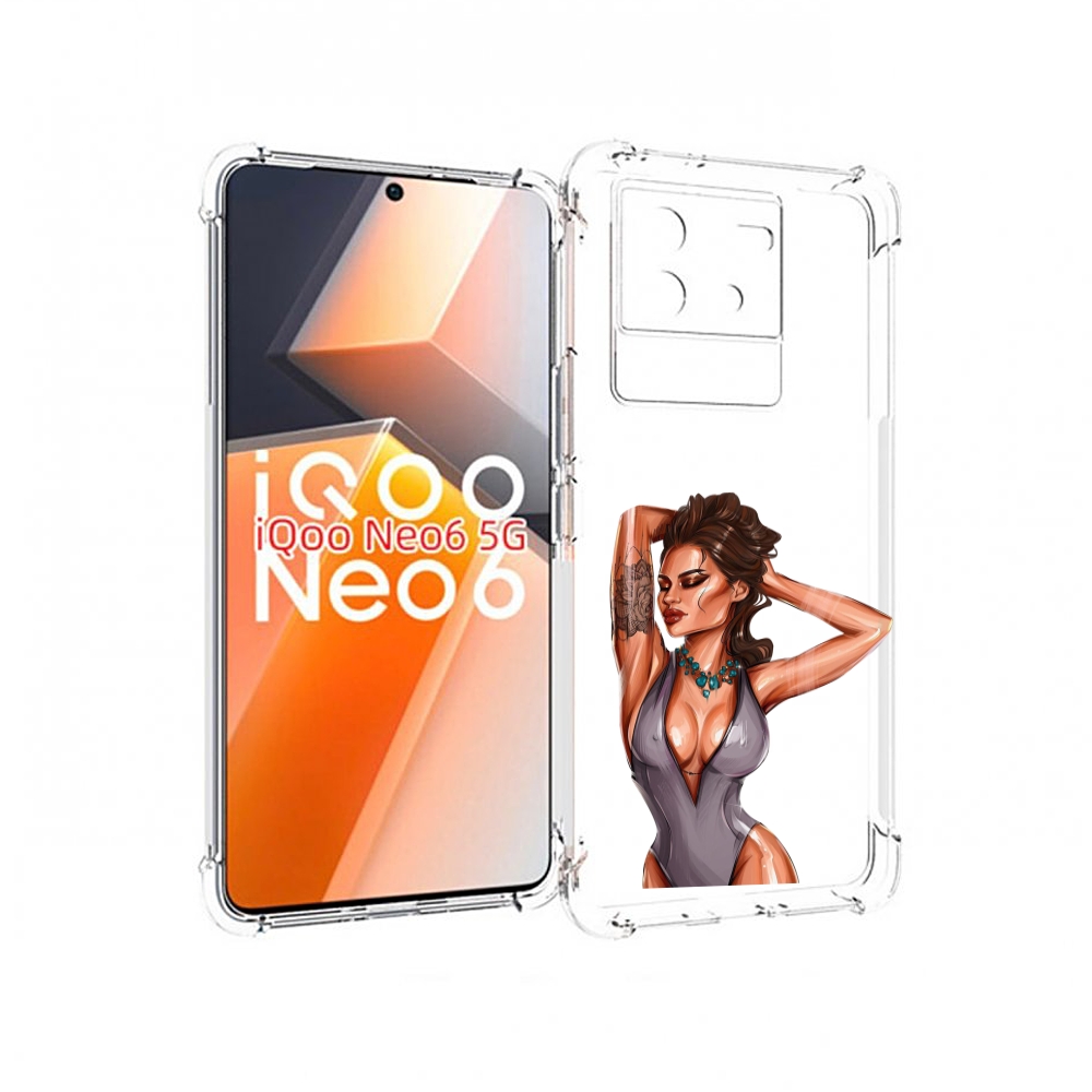 

Чехол MyPads Роскошная-девушка женский для Vivo iQoo Neo 6 5G, Прозрачный, Tocco